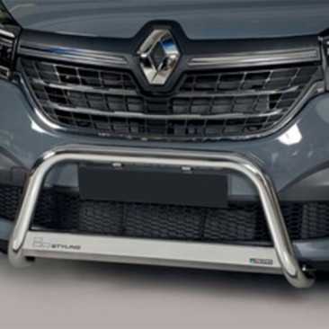 Pushbar Renault Trafic 2022-heden glans gepolijst dwarsplaat zilver